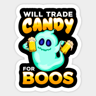 Will Trade Candy for Boos Funny Halloween Sticker